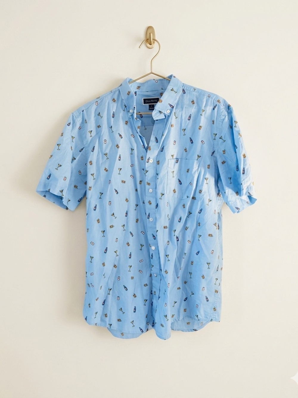 Club Room Light Blue Cocktail Print Shirt